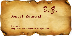 Dostal Zotmund névjegykártya